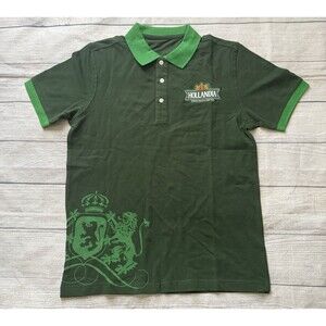Hollandia Premium Quality Lager Beer Polo Graphic Shirt Size Large NWOT